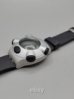 Swatch Beat Aluminum Digital Watch Rare Vintage Find 8 47mm Swiss Gray & Black