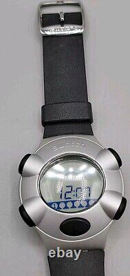 Swatch Beat Aluminum Digital Watch Rare Vintage Find 8 47mm Swiss Gray & Black