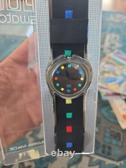 Swatch Pop SQUARE PARADE PWK171 (1993) Vintage Swiss Watch NIB Rare