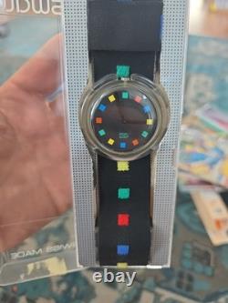 Swatch Pop SQUARE PARADE PWK171 (1993) Vintage Swiss Watch NIB Rare