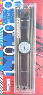 Swatch Watch Liquorice SCM404 1997 Rare Swiss Made Vintage Chronograph Quartz