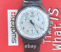 Swatch Watch Liquorice SCM404 1997 Rare Swiss Made Vintage Chronograph Quartz