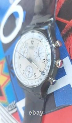 Swatch Watch Liquorice SCM404 1997 Rare Swiss Made Vintage Chronograph Quartz