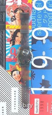 Swatch Watch Liquorice SCM404 1997 Rare Swiss Made Vintage Chronograph Quartz