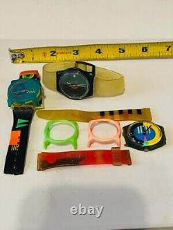 Swatch Watch Wristwatch VINTAGE Swiss made MIXED LOT bands neon parts cover RARE