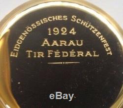 Swiss 1924 Gold Shooting Watch Aarau Aargau Switzerland Ulysse Nardin Very Rare