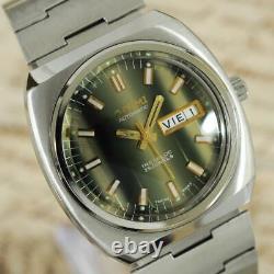 Swiss Nos Vintage Retro Automatic Day Date Rare Original Dial Ss Gents Watch