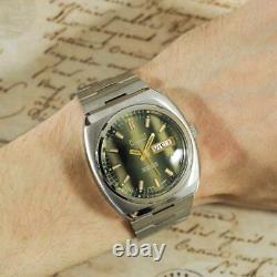 Swiss Nos Vintage Retro Automatic Day Date Rare Original Dial Ss Gents Watch