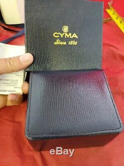 Swiss Watch CYMA Date vtg 90s 1/40 10k Gold Overlay New Rare jewels (jl)