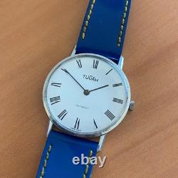 TUCAH Ultra-Thin Watch Chiffre Roman Vintage 70s Rare Manual Winding Swiss Men's