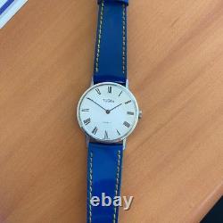 TUCAH Ultra-Thin Watch Chiffre Roman Vintage 70s Rare Manual Winding Swiss Men's