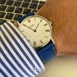 TUCAH Ultra-Thin Watch Chiffre Roman Vintage 70s Rare Manual Winding Swiss Men's