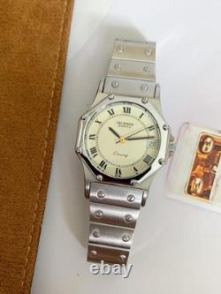 Technos Orrery Santos Octagon Cream Dial Swiss Quartz Extreme Rare Vintage Watch