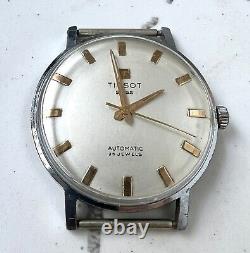 Tissot Swiss Automatic Watch Men's Vintage Beige Dial Rare 25 Jewels 34mm