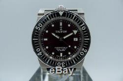 Triton Subphotique Vintage Swiss Made Diver 500m New Rare Bordeaux Dial 40mm Zrc