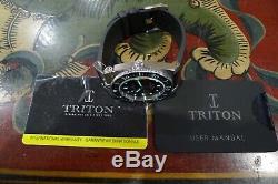 Triton Subphotique Vintage Swiss Made Diver 500m New Rare Bordeaux Dial 40mm Zrc