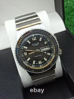 ULTRA-RARE SICURA 25 JEWELS DIVER WATCH AUTOMATIC VINTAGE SWISS 70s BLACK DIAL