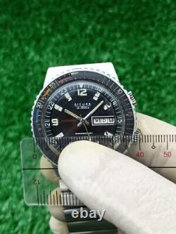 ULTRA-RARE SICURA 25 JEWELS DIVER WATCH AUTOMATIC VINTAGE SWISS 70s BLACK DIAL