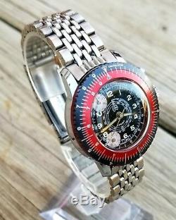 ULTRA RARE, UNIQUE Vintage Men's SWISS CHRONOGRAPH Watch OLLECH & WAJS (O W)