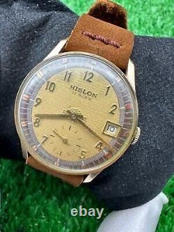 ULTRA-RARE VINTAGE HISLON WATCH RARE SUB-SECOND 60s MANUAL SWISS MINT