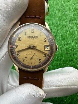 ULTRA-RARE VINTAGE HISLON WATCH RARE SUB-SECOND 60s MANUAL SWISS MINT