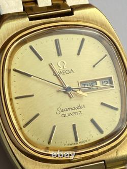 ULTRA RARE Vintage Men WRIST Watch QUARTZ OMEGA SEAMASTER SWISS CAL. 1345 CHEK