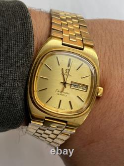 ULTRA RARE Vintage Men WRIST Watch QUARTZ OMEGA SEAMASTER SWISS CAL. 1345 CHEK