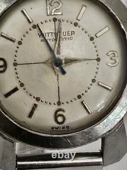 Ultra Rare Vintage 40's Wittnauer Automatic Swiss Ladies Safety Chain Runs Well