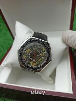 Ultra-Rare Vintage Candino World Time Globetrotter GMT Watch Swiss Automatic 70s