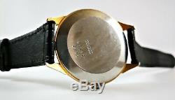 Ultra Rare Vintage Swiss Watch Fortis Day Date 14k Gold Circa 1955