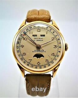 Ultra Rare Vintage Swiss Watch Westbury Callendar + Moon Phase Circa 1938