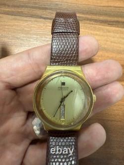 Ultra Rare Vintage Tissot Automatic -Swiss Made Gold Men's Watch Vertical Date