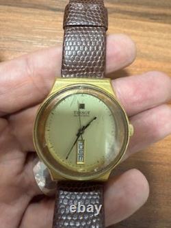 Ultra Rare Vintage Tissot Automatic -Swiss Made Gold Men's Watch Vertical Date