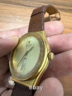 Ultra Rare Vintage Tissot Automatic -Swiss Made Gold Men's Watch Vertical Date