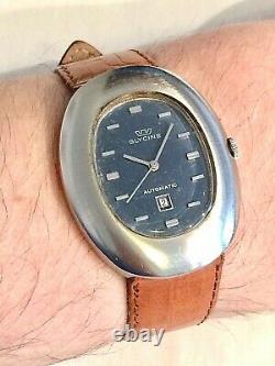 Unusual Vintage Swiss GLYCINE Automatic Mens Watch Rare Shape ft. Date