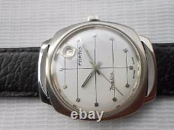 Used Rare Vintage Swiss Made White Dial Fortis Trueline Mens Automatic Watch