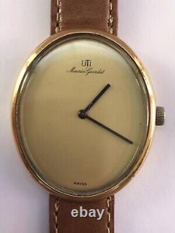 Uti Maurice Guerdat Vintage Rare Beautiful Elegant Gold Plated Swiss Watch 1970