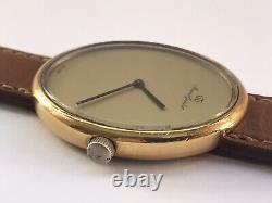 Uti Maurice Guerdat Vintage Rare Beautiful Elegant Gold Plated Swiss Watch 1970