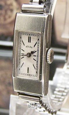 V Rare Antique Vintage Art Deco 1931 Rolex Princess Swiss Solid Gold Watch