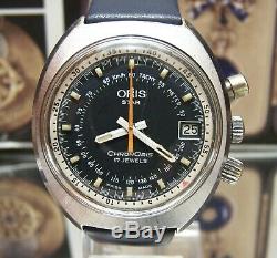 V Rare Vintage Swiss Oris Chronoris Star Chronostop Watch + Box & Papers