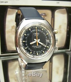 V Rare Vintage Swiss Oris Chronoris Star Chronostop Watch + Box & Papers