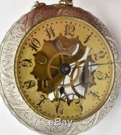 VERY RARE&UNUSUAL antique Swiss SKELETON DEMONSTRATOR pocket watch c1890