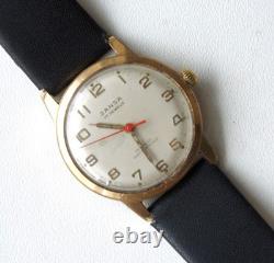 VERY RARE VINTAGE SWISS JANSA Swiss Men Wrist Watch 17 J GOLD PLATED EXC WORKS