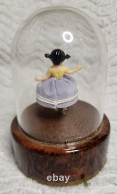 VERY RARE Vintage Swiss Made REUGE Dancing Girl DOME Music Brahms Lullaby VGUC