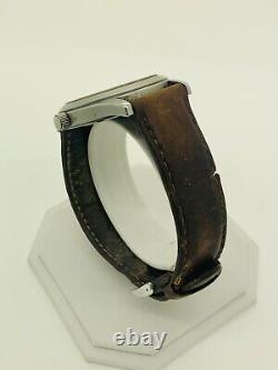 VERY RARE Vintage Swiss Military Dual Timer Swiss Leather Quartz Watch 8634 RUNS