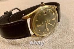 VERY RARE Vintage Swiss Watch CAMY Olive Green/Gold Dial COLLECTOR's