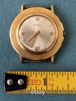 VINTAGE 1950's EXTREMELY RARE SWISS ERNEST BOREL YELLOW GOLD PLATED MAN'S WATCH