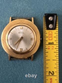 VINTAGE 1950's EXTREMELY RARE SWISS ERNEST BOREL YELLOW GOLD PLATED MAN'S WATCH