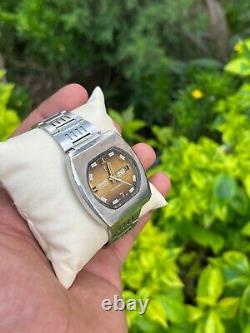 VINTAGE ATLANTIC WATCH RARE CHROMED MEN AUTOMATIC DAY-DATE 25 JEWELS 70s SWISS