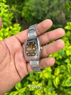 VINTAGE ATLANTIC WATCH RARE CHROMED MEN AUTOMATIC DAY-DATE 25 JEWELS 70s SWISS